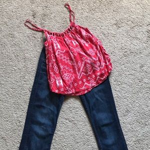 Hudson jeans and billa bong top